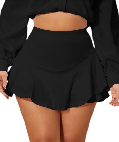 Women's High Waist A-Line Pockets Skirt Skater Flared Midi Skirt  Skirt